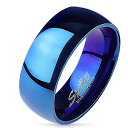 8mmシンプルブルーステンレスリング(LRC378)サイズ/26号/31号 青色 甲丸 プレーン 指輪 サージカルステンレス316L メンズ レディース ペアリ...