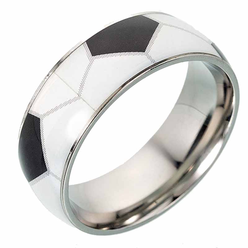 サッカーボールステンレスリング(RBR074)サイズ/24号/26号 面白い おもしろい 球 スポーツ フットボール サッカー フットサル 指輪 サージカルステ...