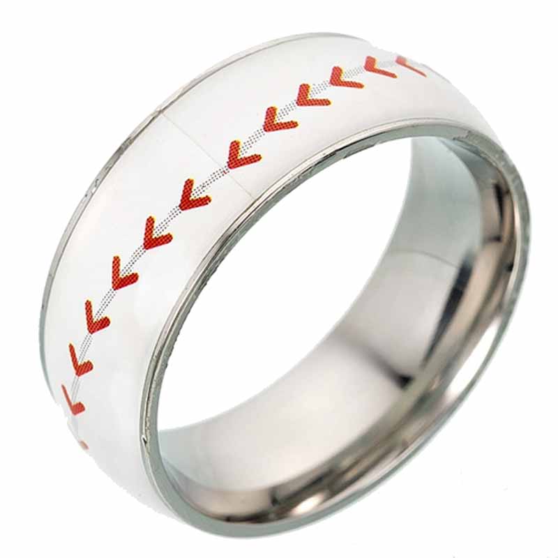 ベースボールステンレスリング(RCH032)サイズ/21号/24号/29号 面白い おもしろい スポーツ 野球 白球 野球場 ドーム 草野球 硬球 軟球 指輪 ...
