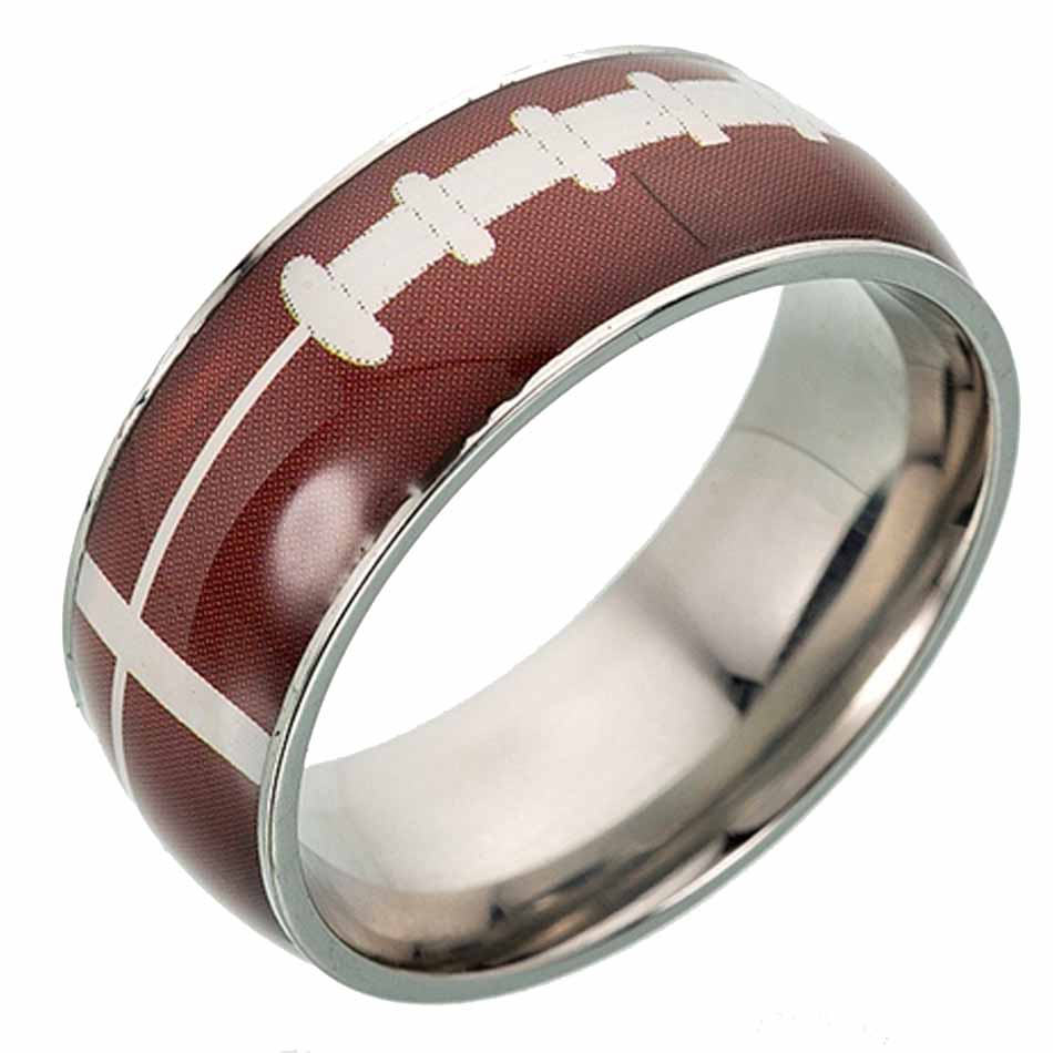 ラグビーボールステンレスリング(RRR005)サイズ/31号 面白い おもしろい 球 ラガーマン スポーツ アメフト アメリカンフットボール 指輪 サージカルス...