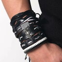 ブラックオウルホワイト6連レザーブレスレット ラップブレスレット 6個セット 6つ 黒革 皮 白色 黒色 鳥 フクロウ 梟 インディアンジュエリー ボヘミアン ...