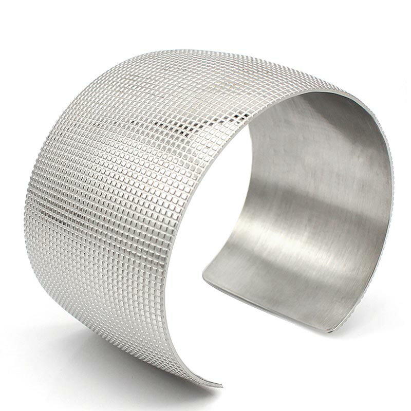 タイル ステンレス バングル アームレット 腕輪 サージカルステンレス316L メンズ レディース 腕輪 手首 アクセサリー 二の腕 フリーサイズ 腕 ブレスレ...