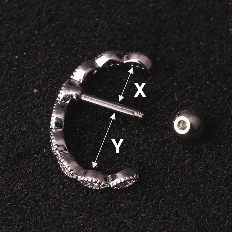 [16G ボディピアス ヘリックス]クリスタルリングカフ ストレートバーベル ボディーピアス 16ゲージ ステンレス 大きなリングピアス風 フープピアス風 おしゃれ 流行 彼女 彼氏 軟骨 コンク 耳 ヘリックス 男 女 プレゼント ギフト 結婚式 パーティー 人気 ジルコニア パベ