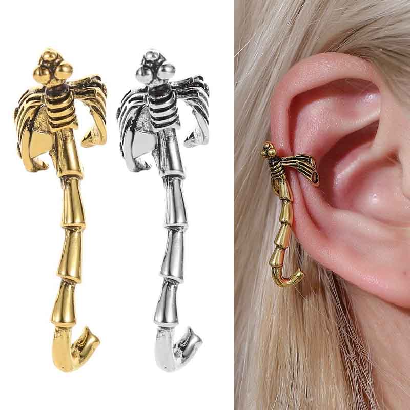 カゲロウイヤーカフ 1個販売 シルバー ゴールド イヤリング フェイクピアス メンズ レディース はさむ 金色 銀色 ノンホールピアス プレゼント 結婚式 彼氏...