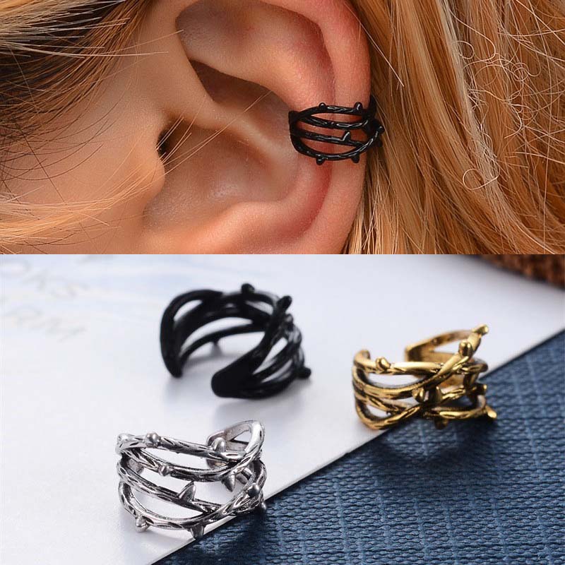 イバライヤーカフ 1個販売 シルバー ゴールド イヤリング フェイクピアス メンズ レディース はさむ 金色 銀色 ノンホールピアス プレゼント 彼氏 彼女 フ...