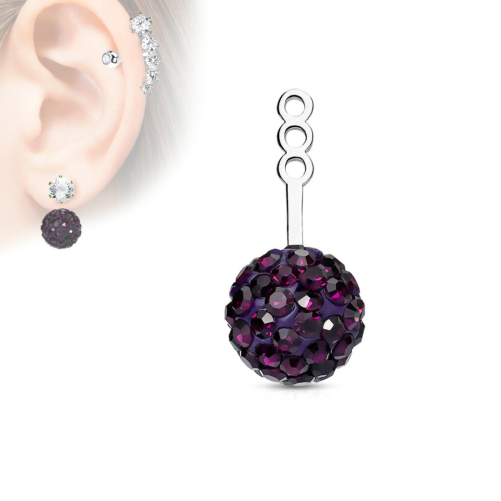 [ピアス ボディピアス用パーツ 20G 18G 16G 対応] ビッグパベボール シールド 1個販売 アンテナヘリックス ヘリックスラップ メンズ レディース 女 プレゼント ギフト ジャケットピアス 軟骨 耳 人気 20ゲージ 18ゲージ 16ゲージ パヴェ キラキラ ジルコニア クリスタル