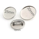 25mm 30mm カボション用 ステンレスブローチピンパーツ/1個販売 メンズ レディース 安ピン 安全ピン バッチ クラフト パーツ 金具 部品 修理 DIY ハンドメイド 人気 おしゃれ 貼りつけ リペア 男 女 オリジナルを作る 丸皿 ミール皿 自作 製作 会社 企業 学校 イベント