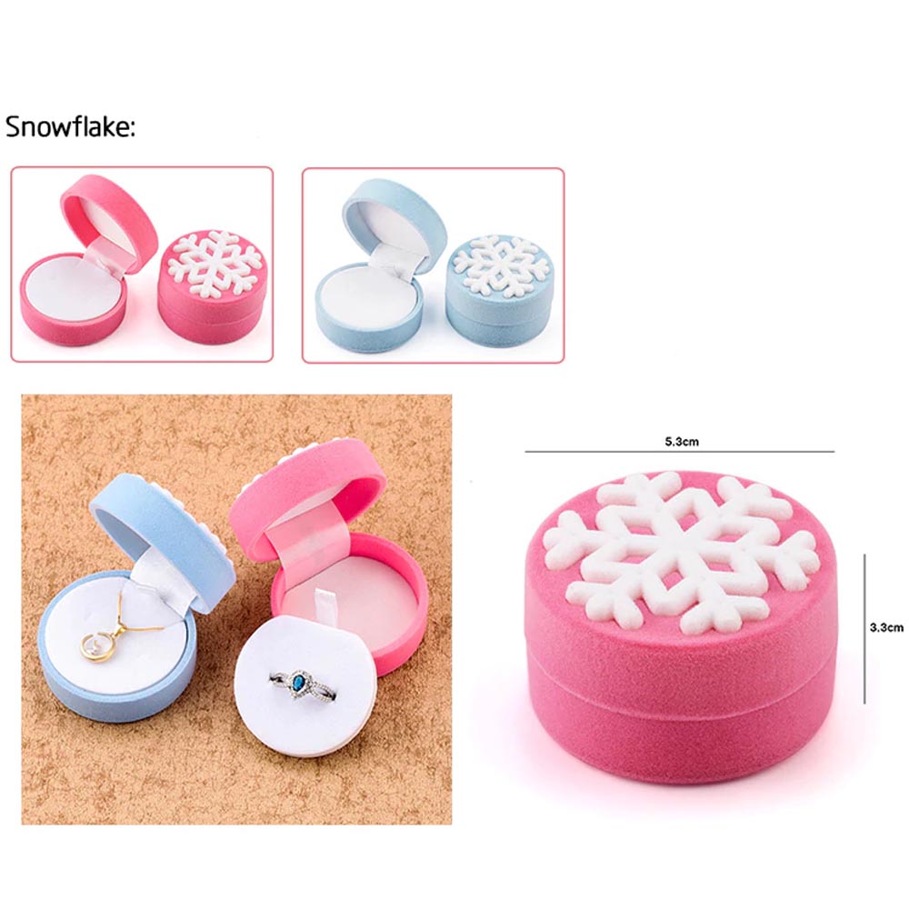 スノークリスタルギフトケース 1個販売 青色 ブルー ピンク色 冬 クリスマス 雪の結晶 氷 おもしろい ラッピングボックス 指輪 リング ピアス イヤリング ...