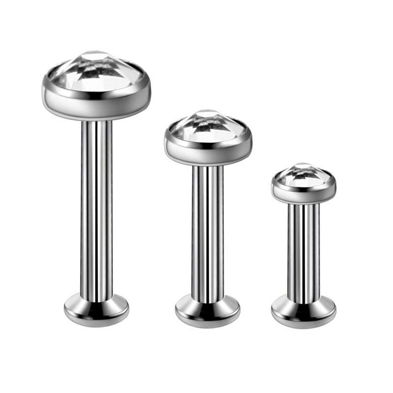 [ 16G 高品質 チタングレード23 ボディピアス 逆ネジ ] チタンスモールフラットジュエルラブレット 16ゲージ 小さい 平ら キャッチ ボディーピアス メンズ レディース クリスタル ジルコニア 丸台座 内ネジ インターナル ニッケルフリー 男 女 丸い シンプル 人気 G23