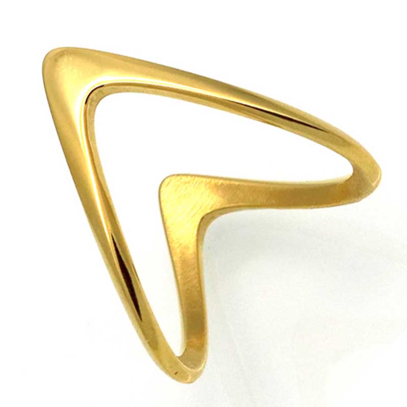 ゴールドブーメランステンレスリング(LRC246)サイズ/13号/19号/21号 指輪 サージカルステンレス316L メンズ レディース ペアリング プレゼント...