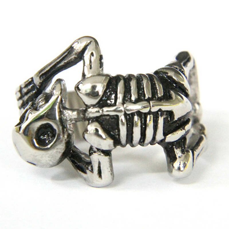 おねだりスカルステンレスリング(RCT062)サイズ/28号 髑髏 ドクロ 骸骨 ガイコツ 面白い おもしろい 甘えん坊 寝る 指輪 サージカルステンレス316...