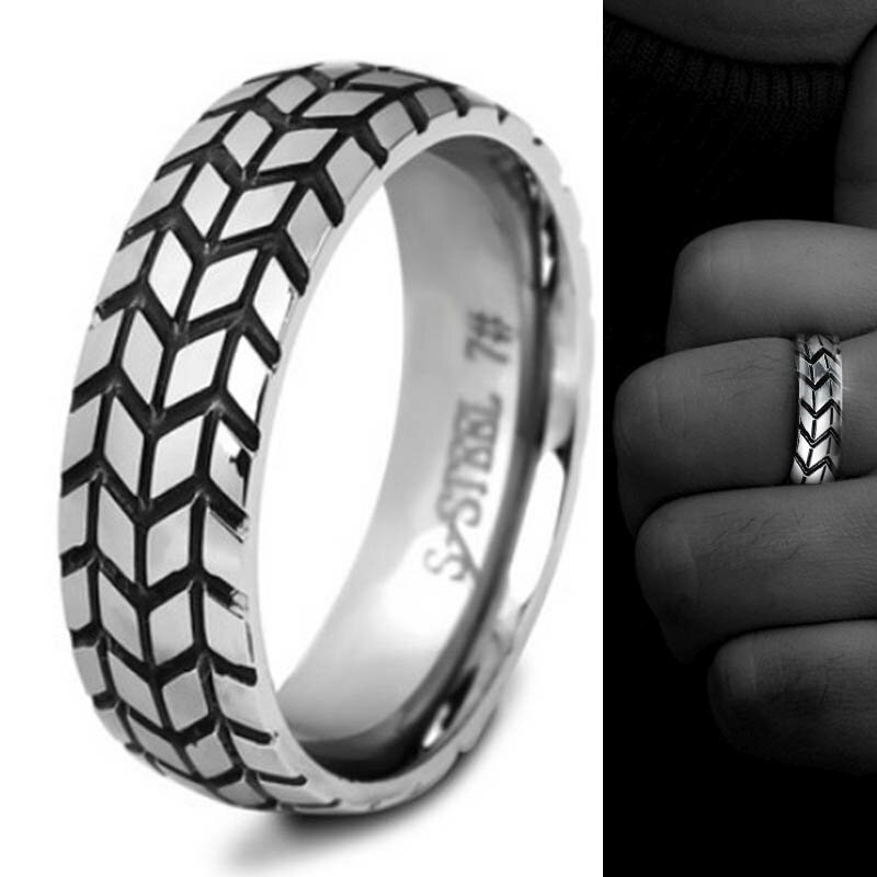 リアルタイヤステンレスリング(RRR076)サイズ/16号/28号 面白い おもしろい 車 バイク 単車 修理屋さん 中古車屋 指輪 サージカルステンレス316...