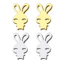 ウサギステンレスピアス/1ペア販売 銀色 金色 シルバー ゴールド キャッチピアス スタッドピアス メンズ レディース 20G 20ゲージ プレゼント ギフト 両耳 人気 おしゃれ 男 女 クリスマス 誕生日 バレンタインデー アニマル 動物 兎 ラビット バニー 干支 兔