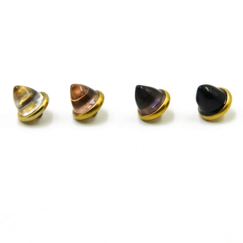 [14G用 内ネジ用 ボディピアス キャッチ] ガラスコーンインターナル ネジパーツ 14ゲージ ステンレス ボディーピアス 逆ネジ バーベル用 ラブレット用 ダーマルアンカー用 サーフェイス用 組換 メンズ レディース キャンドル ロウソク ブラック クリア アメジスト ピンク