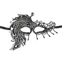 ブラックレースアイマスク(フェニックス) 仮面 舞踏会 大人ハロウィン ハロウィーン レース ボンデージ風 黒い 黒色 仮装 コスチューム 変装 変身 メンズ ...