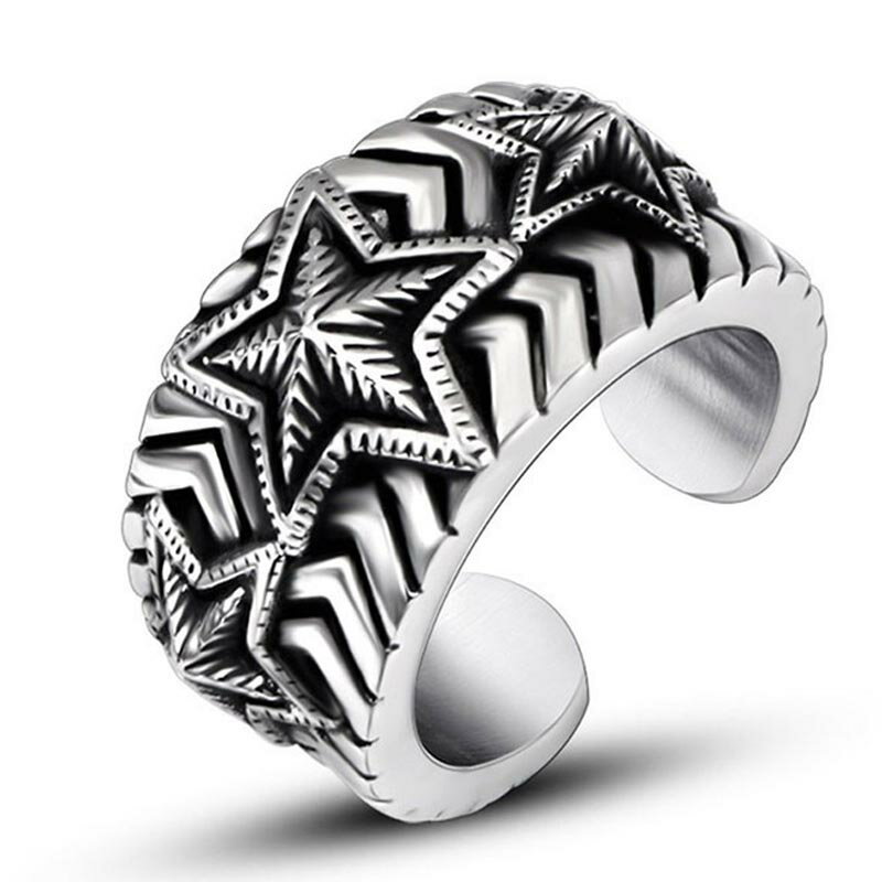 トリプルスターステンレスリング(ERN081)サイズ/24号/25号/26号/27号/28号/29号/30号/31号/32号 3つ 3個 星 フリーサイズ 指輪...