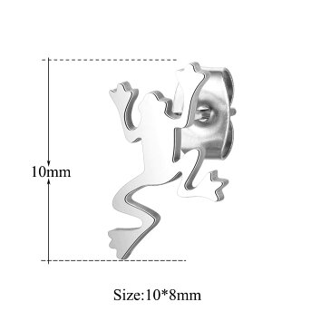 ジャンプフロッグステンレスピアス/1個販売 銀色 金色 シルバー ゴールド キャッチピアス スタッドピアス メンズ レディース 20G 20ゲージ プレゼント ギフト 片耳 人気 おしゃれ 男 女 蛙 カエル 梅雨 面白い 俳句 カワズ 可愛い 誕生日 サージカルステンレス316L 綺麗