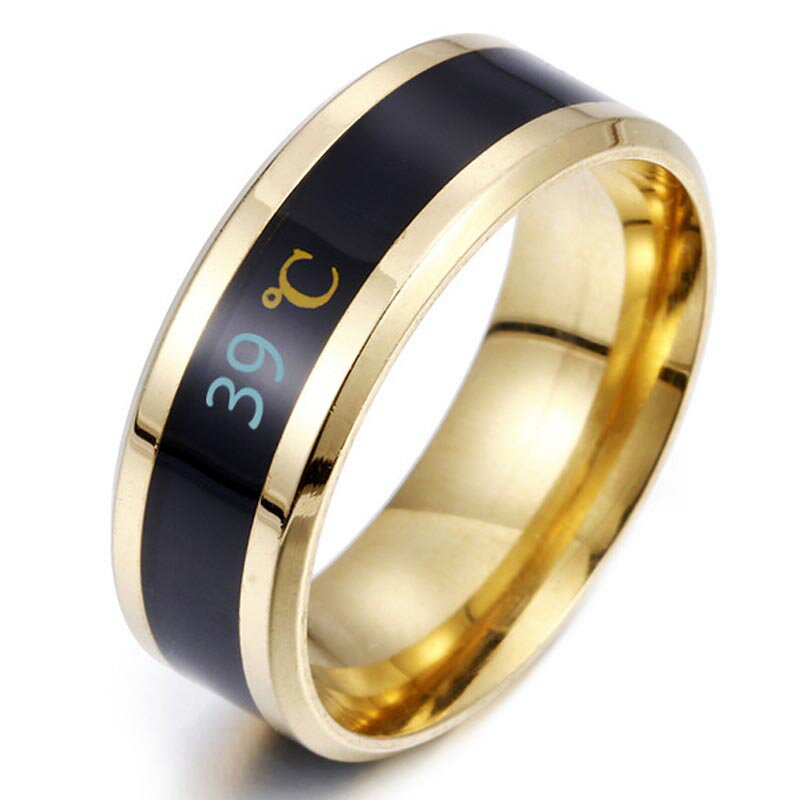 ゴールド温度計ステンレスリング(LRC086) サイズ/12号/21号/25号/28号/31号 サージカルステンレス316L メンズ レディース 男 女 ペアリ...