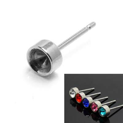 5mmモルタル台座ステンレスDIY用スタッドピアス 1個販売 サージカルステンレス316L クラフト ピアスパーツ キャッチピアス スタッドピアス ポスト ジュ...
