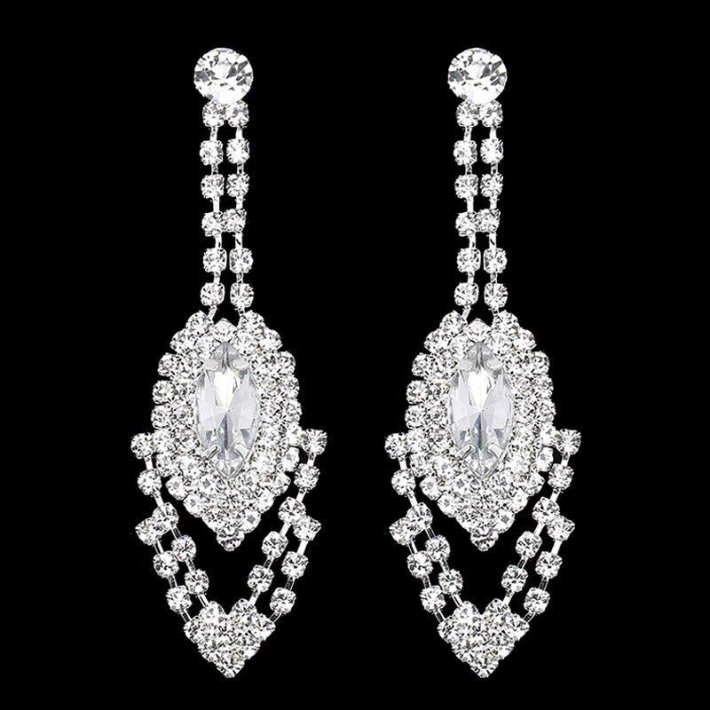 タッドポール クリスタルウエディングジュエリーピアス 1ペア シルバー 結婚式 新婦 結婚式 披露宴 衣装 長い 揺れる ジルコニア ラインストーン レディース プレゼント 20G 20ゲージ 女性 舞台 ブライダル 花嫁 綺麗 おしゃれ 人気 流線型 矢印 アロー オタマジャクシ 2