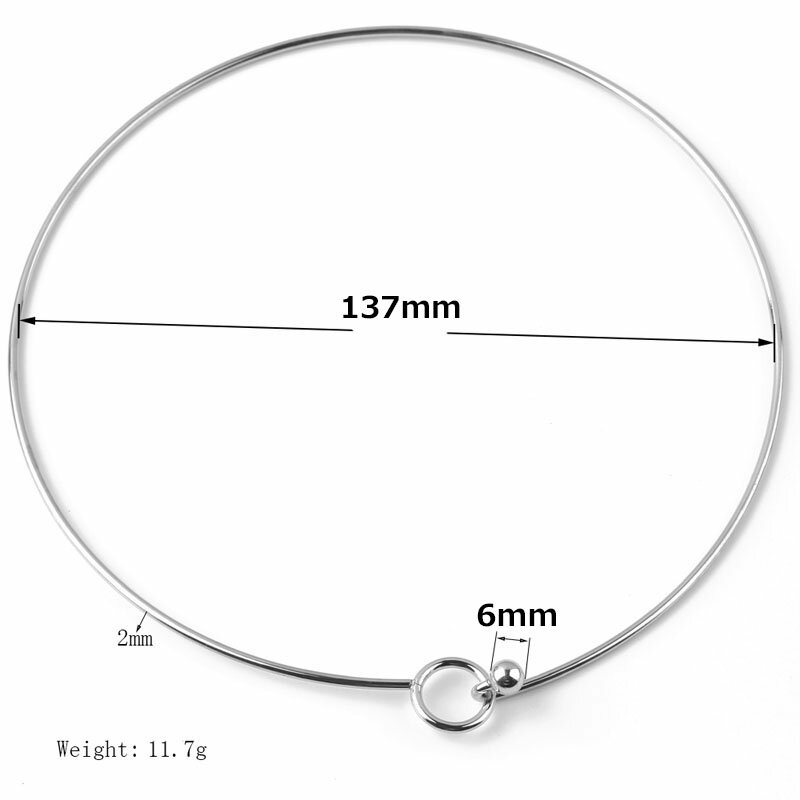 [ ステンレス チョーカータイプ ] 2mmステンレスワイヤーネックレス ネックレスチェーン メンズ レディース 高級 固い 固定型 バングル型 結婚式 パーティ ウエディング 卒業式 シンプル プレーン 細身 スリム プレゼント ボール 球体 玉 人気 おしゃれ シルバー 銀色 3