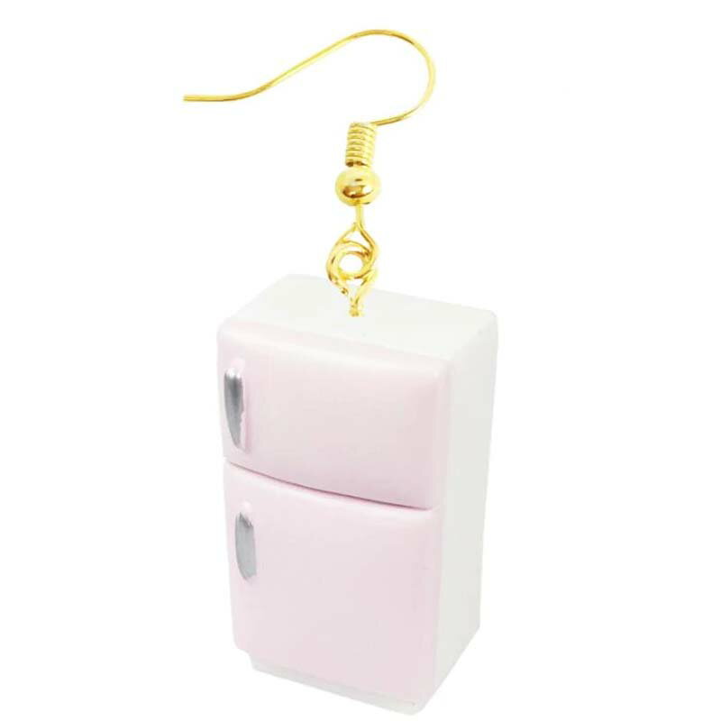 [3D おもしろ ピアス] ピンクの冷蔵庫 ステンレスピアス/1個販売 20G 20ゲージ メンズ レディース 家電..