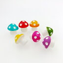 12mmx12mmキノコアクリルパーツ/3個アソート 茸 マッシュルーム 食玩 おもしろ ユニーク 面白い 個性的 アクセサリー ピアス パーツ プラスティック...