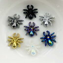 13mmx13mm スパイダーアクリルパーツ/10個セット クモ 蜘蛛 くも 金色 ゴールド ブラック 黒色 白色 人気 クラフト用 DIY用 爪 メンズ レディース フラットパーツ 貼り付け 飾り デコパーツ 部品 手作り 自分で作る ネイリスト 小さい 小さめ 可愛い かわいい カラフル