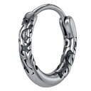 パルメットローラー フープピアス 1個販売 リングピアス シルバー 銀色 18G 18ゲージ 耳たぶ 軟骨 ステンレスピアス メンズ レディース ヘリックス トラガス 人気 おしゃれ かっこいい 男の人 女の人 プレゼント ギフト シンプル プレーン 唐草 シェロの葉 フローラル クール