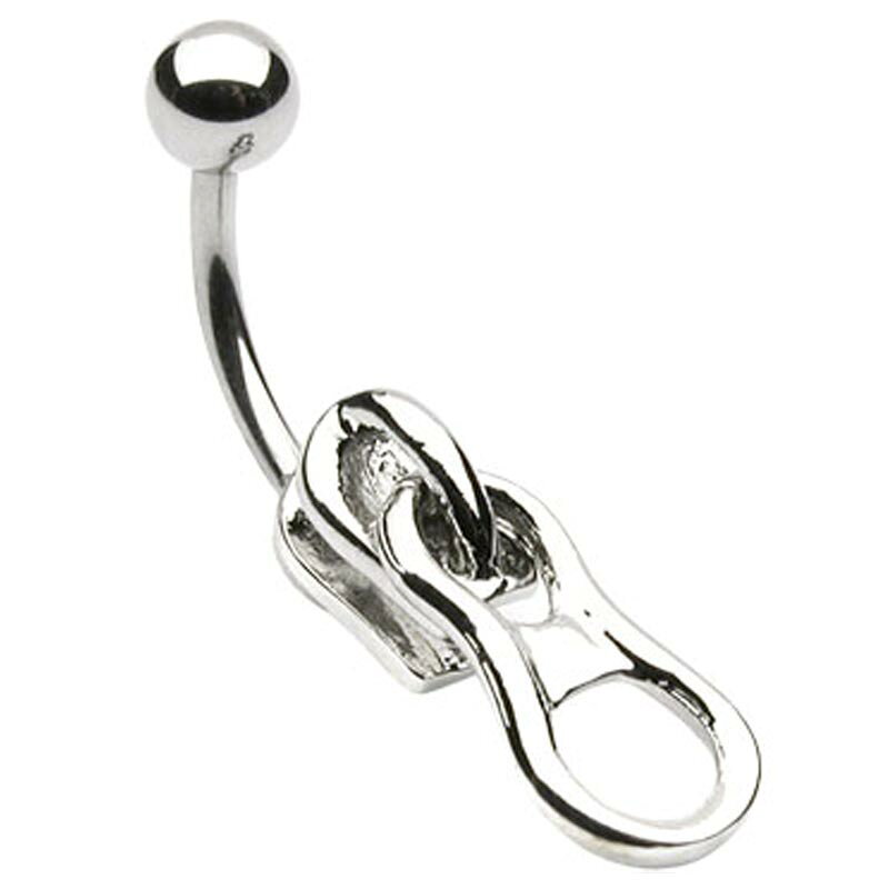 ピアス専門ショップGreen Piercingの[14G ユニーク ボディピアス] リアルジッパー へそピアス 14ゲージ チャック ファスナー おもしろい 面白い 個性的 ヘソピアス 臍ピアス メンズ レディース ボディーピアス サージカルステンレス316L 人気 動く プレゼント ギフト 男性 女性 コスプレ 耳 臍 おしゃれ｜アングル2