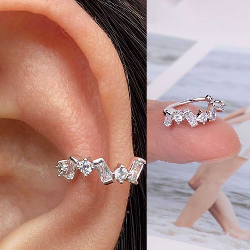 シルバーロースターイヤーカフ 1個販売 ジルコニア メンズ レディース イヤリング 挟む はさむ ノンホールピアス イヤークリップ フェイクピアス 開けない 耳...