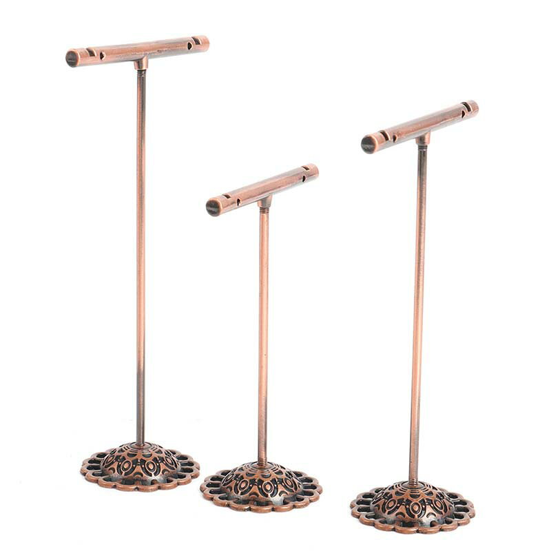 Tバーピアススタンド （ブロンズ）3個セット 銅色 ピアスたて ピアスディスプレイ 店舗用 什器 イヤリングスタンド 3つセット 樹木 おしゃれ 人気 ジュエリー 撮影用 プロ プレゼント ギフト ショップ インテリア お店 ショーケース 穴開き 写真 画像 動画 立て ティー型