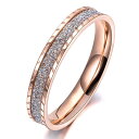 ピンクゴールドバースデーステンレスリング(RRR006)サイズ/15号/18号 ラメ キラキラ パベ パヴェ OL 仕事 シンプル 指輪 サージカルステンレス3...