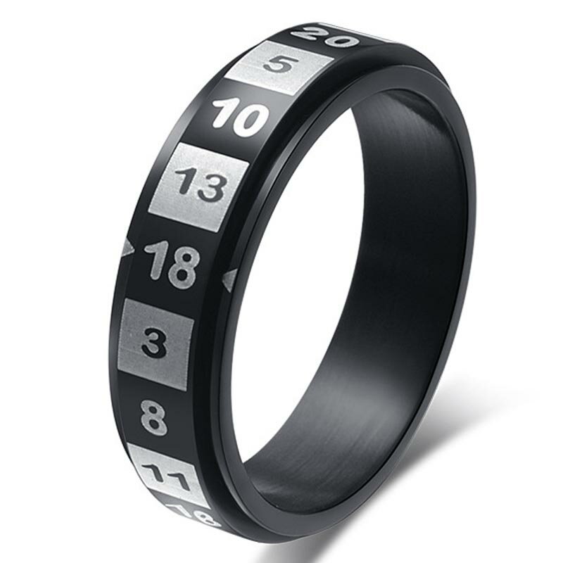 ブラックルーレットスピンステンレスリング(RTK012)サイズ/18号 サージカルステンレス316L メンズ レディース ペアリング プレゼント ギフト ピンキ...