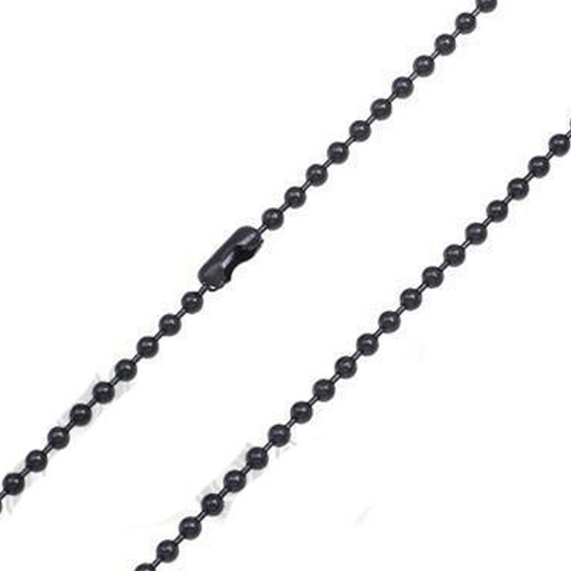 2.0mmブラックボール ステンレスチェーン ステンレスネックレス サージカルステンレス316L メンズ レディース ネックレスチェーン チョーカー 首飾り シンプル プレーン 男性 プレゼント 長い 短い ショート ロング 定番 細い 細め スリム ボールチェーン 2mm 2ミリ 黒色