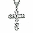 AMAZING GRACE クロスステンレスペンダントトップ 1個販売 十字架 アメージンググレイス 英語 メッセージ 面白い ロザリオ アルファベット サージカルステンレス316L ネックレス メンズ レディース ステンレスパーツ 首飾り キーリング キーホルダー アメイジンググレイス