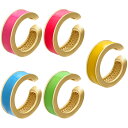 ワイドエナメルカラーゴールドイヤーカフ 1個販売 金色 青色 ブルー グリーン 緑色 ピンク イエロー 黄色 赤色 レッド シンプル 蛍光色 メンズ レディース...
