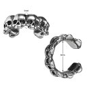 スカルヘッド イヤーカフ 1個販売 髑髏 どくろ がい骨 ガイコツ 骸骨 ドクロ スケルトン 恐怖 メンズ レディース イヤリング 挟む はさむ ノンホールピア...