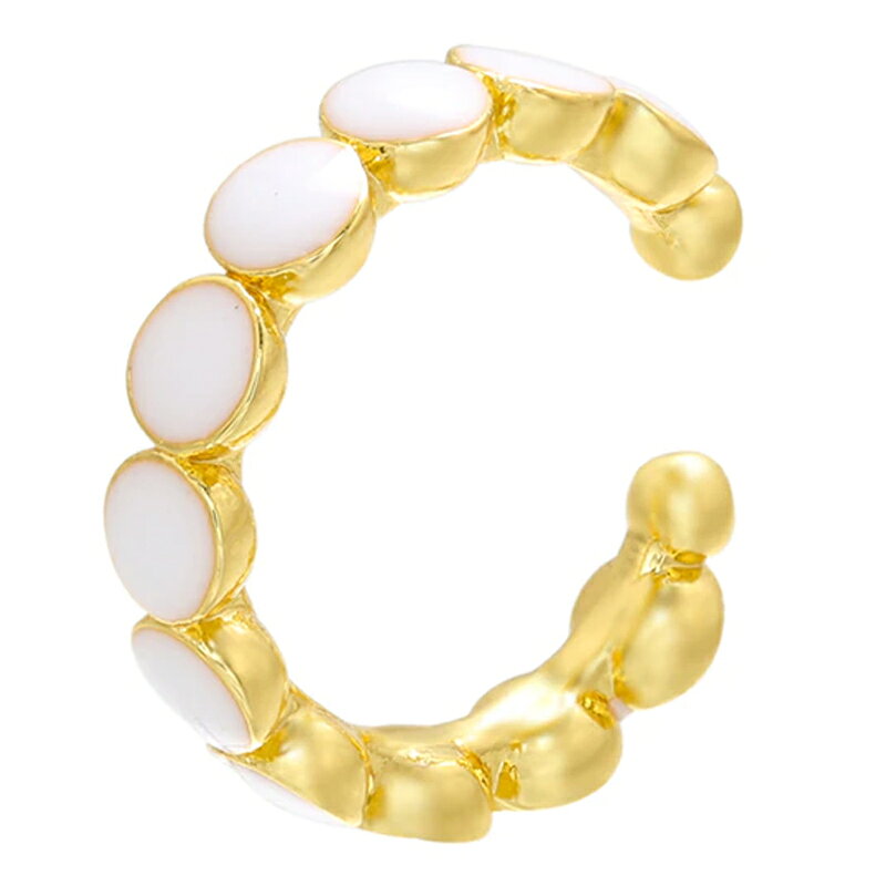ピアス専門ショップGreen Piercingのエナメルドット イヤーカフ 1個販売 ノンホールピアス メンズ レディース イヤリング 金色 ゴールド おしゃれ 彼氏 彼女 プレゼント ギフト 丸い 水玉模様 赤色 レッド 水色 ブルー 黄色 イエロー グリーン 緑色 ピンク色 白色 ホワイト 可愛い 軟骨 ヘリックス カフリング｜アングル3