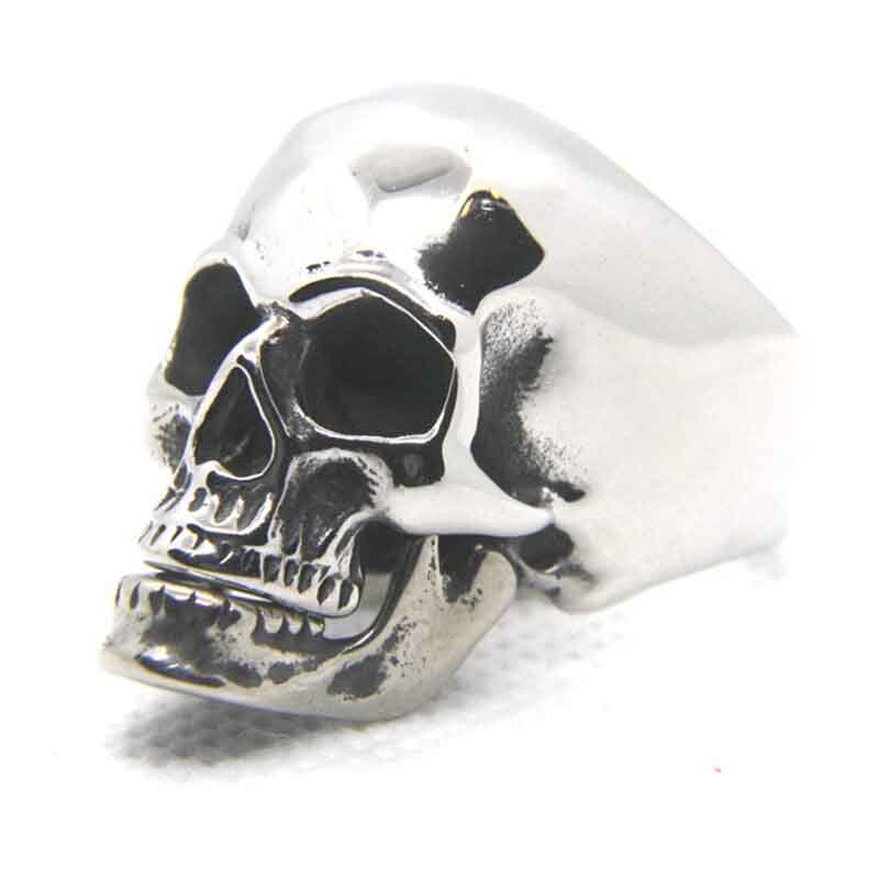 シンプルスカルステンレスリング/シルバー(RCH006) サイズ/18号/23号/26号/30号 銀色 髑髏 ドクロ ガイコツ 骸骨 がい骨 オモシロい 面白い...