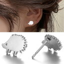 針ねずみ ステンレスピアス(1ペア) 両耳 ファッションピアス ハリネズミ 針鼠 はりねずみ 動物 アニマル ヘッジフォッグ ヘッジホグ 動物園 男 女 シルバー メンズ レディース 男性 女性 20G 20ゲージ 耳 軟骨 キャッチピアス スタッドピアス 入学式 結婚式 人気 おしゃれ