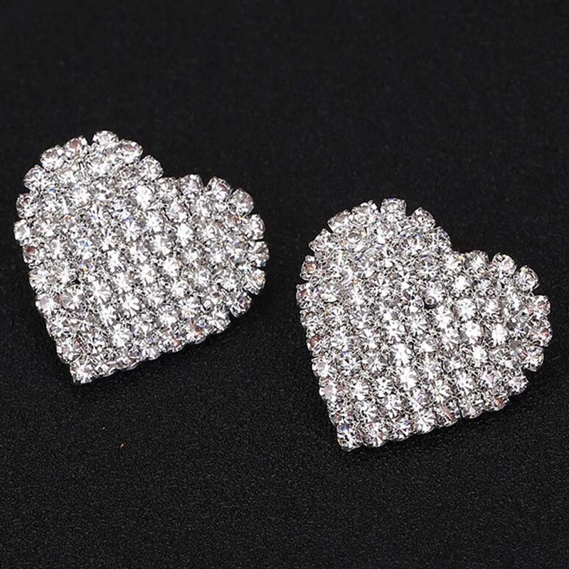 ビッグハート クリスタルウエディングジュエリーピアス 1ペア シルバー 結婚式 新婦 結婚式 披露宴 貸衣装 記念写真 撮影 ジルコニア ラインストーン レディース プレゼント 20G 20ゲージ 女性 ブライダル 花嫁 綺麗 おしゃれ 人気 コンサート キラキラ 大人可愛い キャッチ