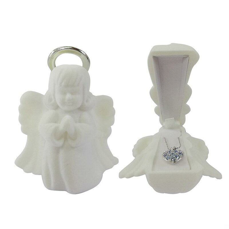 エンジェルギフトケース 天使 妖精 白 ホワイト ビーナス 女神 おもしろ ラッピングボックス 指輪 リング ピアス イヤリング ネックレス 贈り物 店舗用 業...