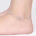 マーキュリースターアンクレット 星 重ね付け 2周巻 2重 メンズ レディース ペア ブレスレット 裸足 素足 足首 サンダル ミュール ビーチ 手首 フット ...