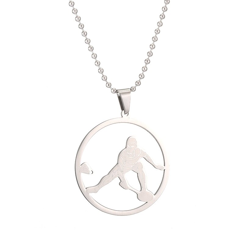バドミントンステンレスペンダント（ナイスレシーブ）(50cm ステンレスチェーン付き) ネックレスチェーンつき ペンダントトップ サージカルステンレス316L メンズ レディース チョーカー 首飾り バトミントン 丸型 スポーツ リング型 おもしろ 面白い 部活 応援 マネージャー 3