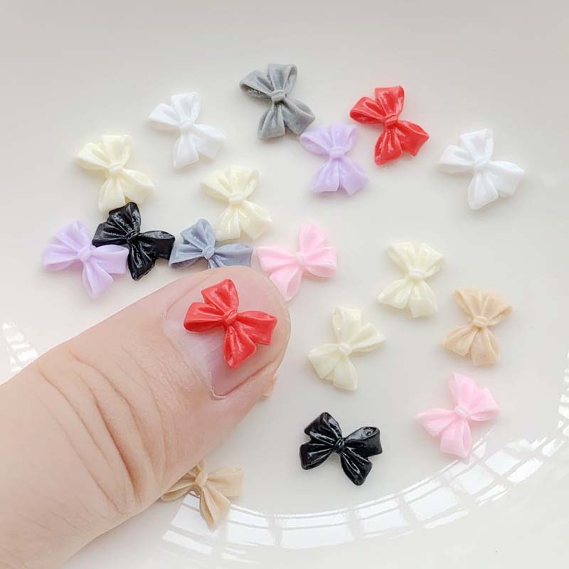 8mmx10mm カラフルリボンアクリルパーツ/10個アソート りぼん 人気 クラフト用 DIY用 爪 メンズ レディース フラットパーツ 貼り付け 飾り デコ...