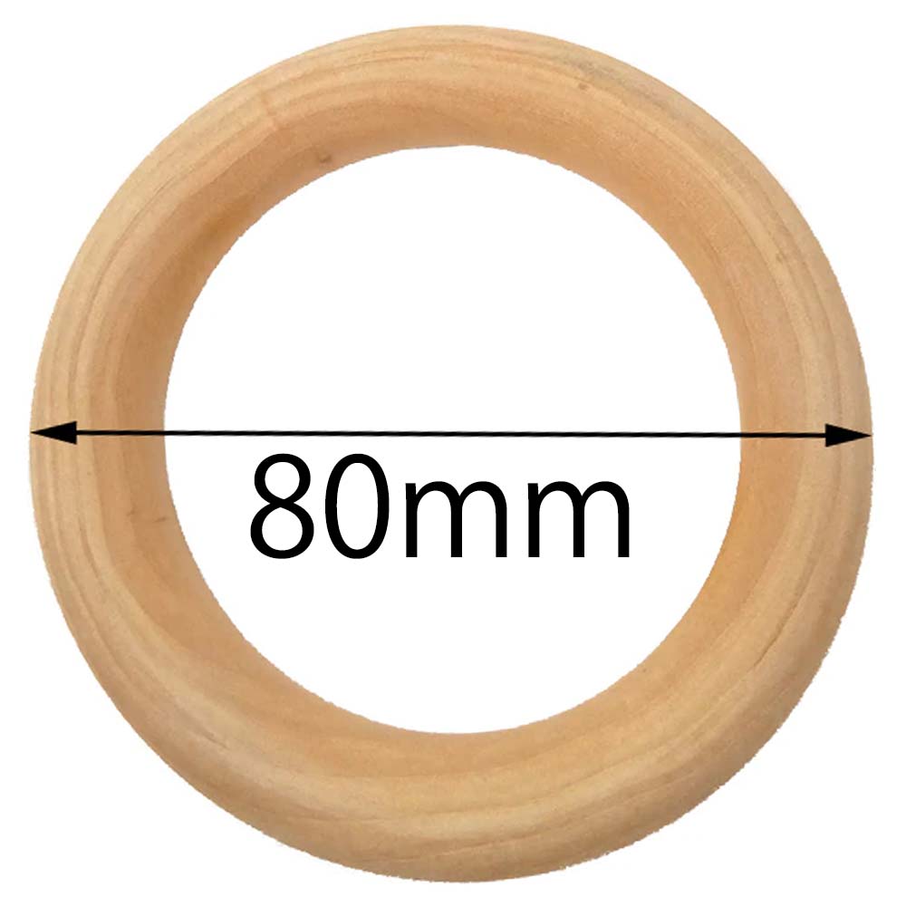 80mm ウッドリングパーツ 1個販売 太さ10mm 大きい 8cm 1cm 木製 木 ワッカ 輪っか アクセサリー カバ..