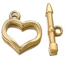 ゴールドキューピッドアローハートステンレスマンテル/1セット 金色 金メッキ Tバー ネックレス アンクレット 留め具 止め具 部品 リングと棒 DIY 手作り...