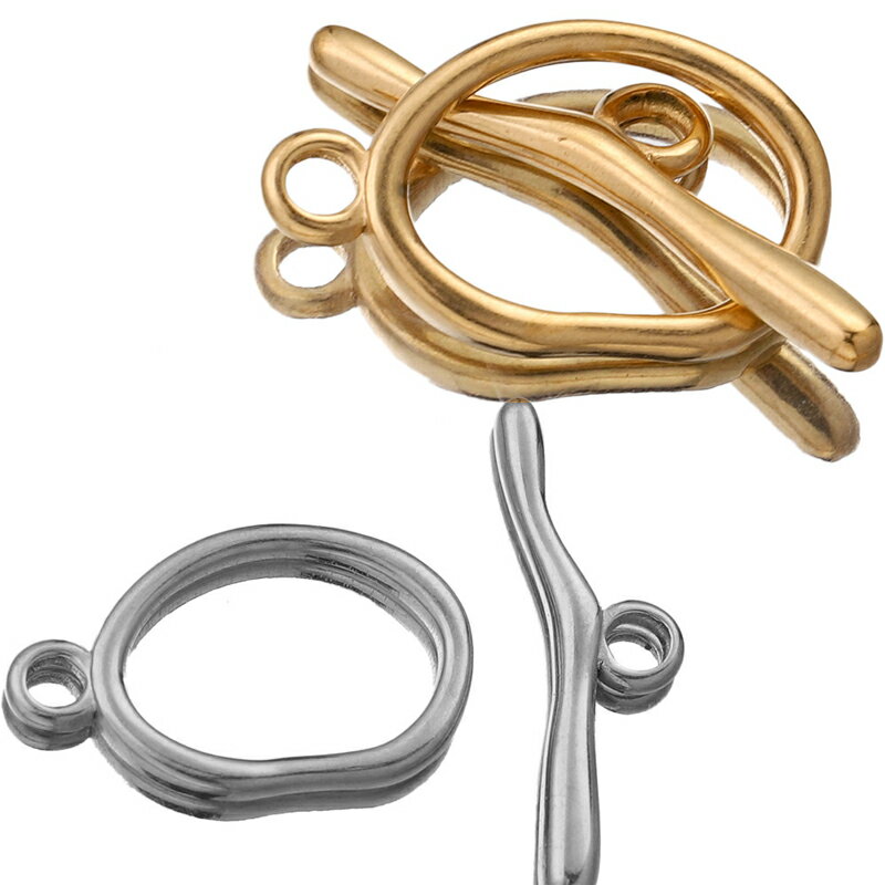 マジックロッド ステンレスマンテル/1セット 金色 金メッキ ゴールド シルバー 銀色 Tバー ネックレス アンクレット 留め具 止め具 部品 リングと棒 DI...