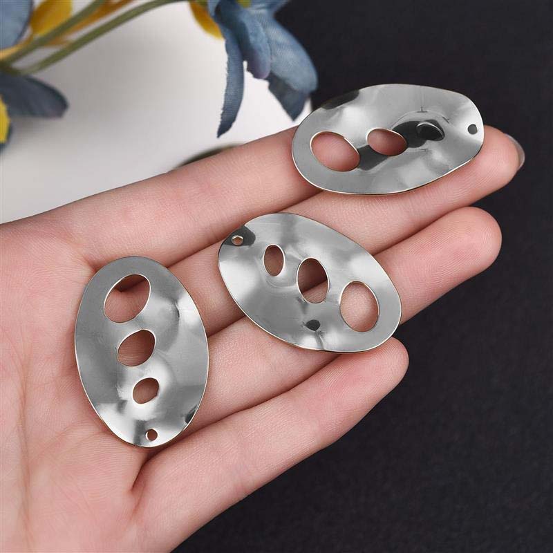 ピアス専門ショップGreen Piercingのステンレス製 DIY穴あきチャーム （オーバルビーンズ）1個 金色 ゴールド 銀色 シルバー 楕円形 3個 丸い 丸穴 穴開き クラフト 部品 金具 製作 ペンダントトップ パーツ ピアス アクセサリー DIY用 メンズ レディース 手作り ハンドメイド 修理 自分で作る 男性 女性｜アングル2
